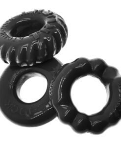 BONEMAKER 3-pack boner cockring kit - BLACK