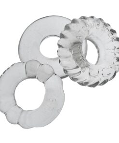 BONEMAKER 3-pack boner cockring kit - CLEAR