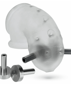 AIRLOCK ELECTRO, air-lite vented chastity, CLEAR ICE