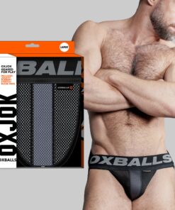 AIRMESH swagger jockstrap, TAR BLACK, LARGE