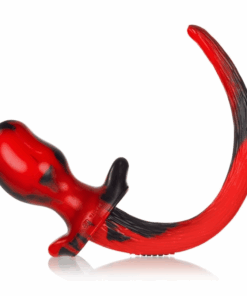 BEAGLE, puppy tail buttplug, RED SWIRL, Medium