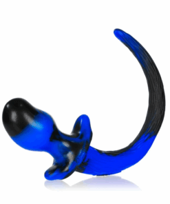 BULLDOG, puppy tail buttplug, POLICE SWIRL, Large